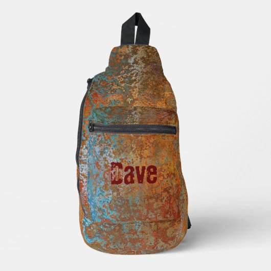 Rusty, Verdigris, Grunge Steampunk Personalized Sling Bag (Voorkant)