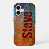 Rusty, Verdigris, Grunge Steampunk Persoonlijk iPhone 16 Hoesje (Achterkant)