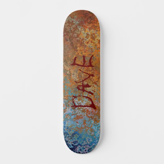 Rusty, Verdigris, Grunge Steampunk Persoonlijk Skateboard (Voorkant)
