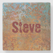 Rusty, Verdigris, Grunge Steampunk Stenen Onderzetter (Voorkant)