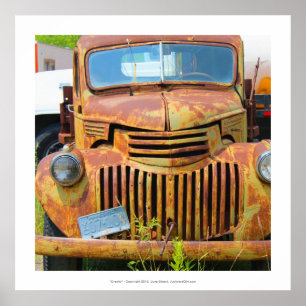 Rusty vintage auto oude junker antiek automobile poster