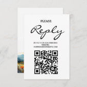 Rusty Wildflower & Mountain Online RSVP QR Code Informatiekaartje (Voorkant / Achterkant)