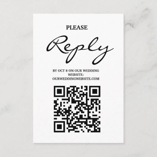 Rusty Wildflower & Mountain Online RSVP QR Code Informatiekaartje (Voorkant)