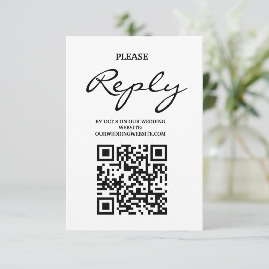 Rusty Wildflower & Mountain Online RSVP QR Code Informatiekaartje (Staand voorkant)