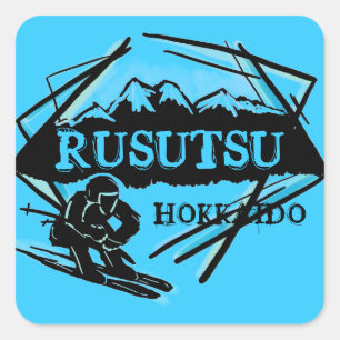 Rusutsu Hokkaido Japan blauw ski logo stickers