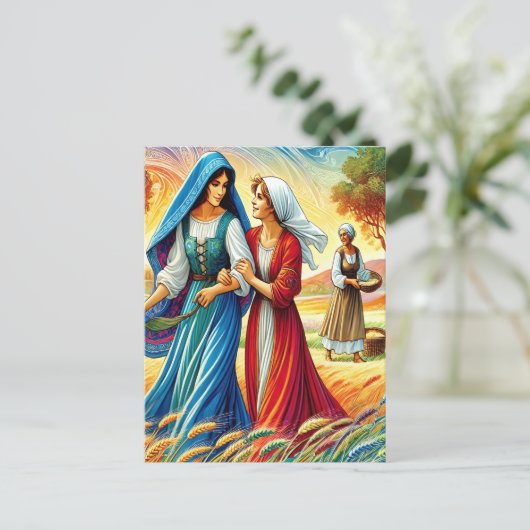 Ruth 1 Reis door loyaliteit en liefde Briefkaart (Staand voorkant)