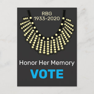 Ruth Bader Ginsberg eer haar gedenkstem Briefkaart