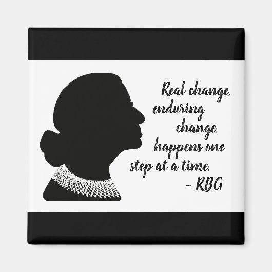 Ruth Bader Ginsberg Silhouette Change Quote Magnet Magneet (Voorkant)