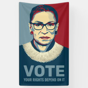Ruth Bader Ginsburg Bannière de vote pop-art mode