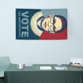 Ruth Bader Ginsburg Bannière de vote pop-art moder (Salon professionnel)