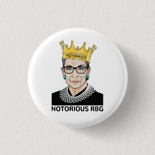 Ruth Bader Ginsburg - beruchte RBG Ronde Button 3,2 Cm