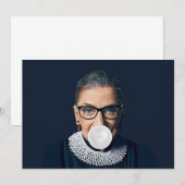 Ruth Bader Ginsburg Bgloeit White Bubble gom Kaart (Voorkant / Achterkant)