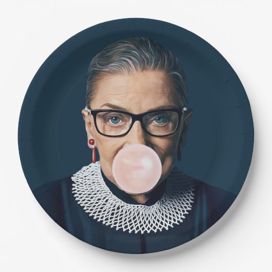 Ruth Bader Ginsburg Bgloing Pink Bubble gom Papieren Bordje (Voorkant)