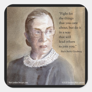 Ruth Bader Ginsburg & Citaat Vierkante Sticker
