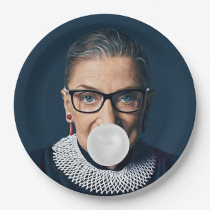 Ruth Bader Ginsburg die witte kauwgom blaast Papieren Bordje