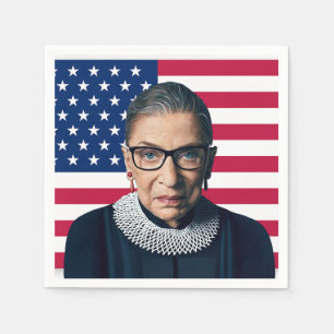 Ruth Bader Ginsburg en Amerikaanse vlag Servet