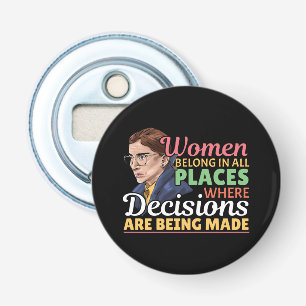 Ruth Bader Ginsburg Feministische Advocate Rechter Button Flesopener