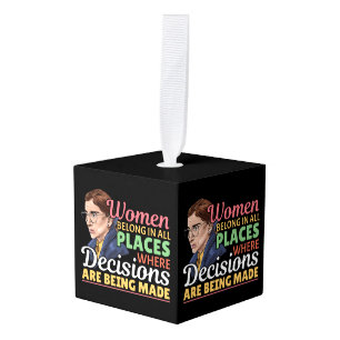 Ruth Bader Ginsburg Feministische Advocate Rechter Kubus Ornament