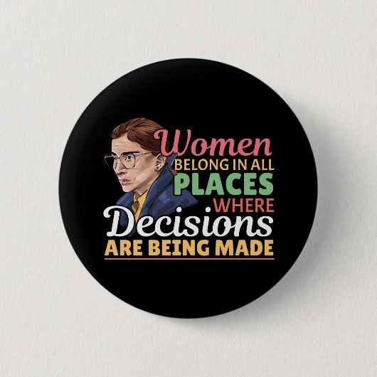 Ruth Bader Ginsburg Feministische rechter-advocaat Ronde Button 5,7 Cm (Voorkant)