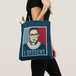 Ruth Bader Ginsburg I Dissent Pop-Art Draagtas