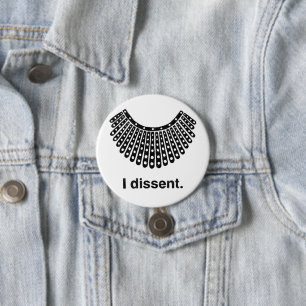 Ruth Bader Ginsburg I Dissent RBG Collar Ronde Button 7,6 Cm