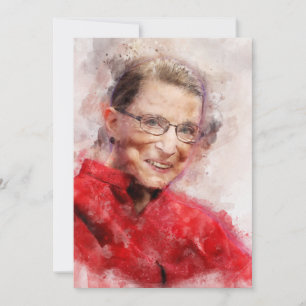Ruth Bader Ginsburg Lachende Waterverf Portret R Bedankkaart