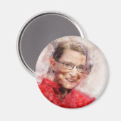 Ruth Bader Ginsburg Lachende Waterverf Portret R Magneet (Voorkant / Achterkant)