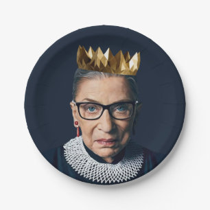 Ruth Bader Ginsburg met gouden kroon   Papieren Bordje