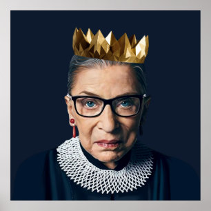 Ruth Bader Ginsburg met gouden kroon   Poster