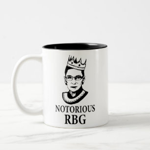 Ruth Bader Ginsburg Mok, RBG Mok, beruchte Rbg Tweekleurige Koffiemok