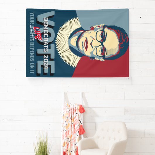 Ruth Bader Ginsburg Pro-Choice Stemming 2024 Poste Spandoek (Insitu)