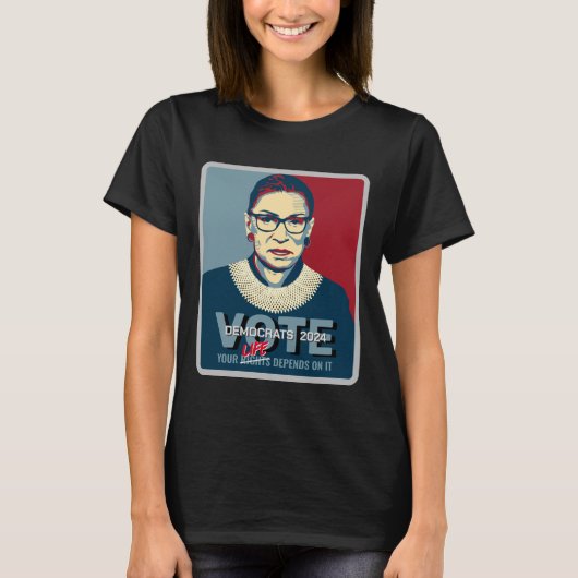 Ruth Bader Ginsburg Pro-Choice Stemming 2024 Vrouw T-shirt (Voorkant)