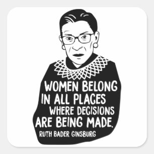 Ruth Bader Ginsburg RBG Vierkante Sticker
