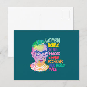 Ruth Bader Ginsburg Vrouwen horen overal thuis Briefkaart