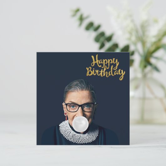 Ruth Ginsburg Bgloble gum Happy Birthday (Staand voorkant)