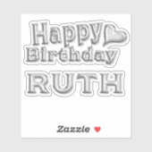 Ruth Happy Birthday silver Aufkleber Sticker (Vel)