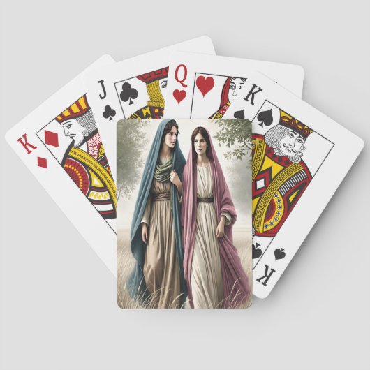 Ruth loopt samen met moed en liefde pokerkaarten (Achterkant)