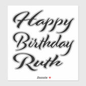 Ruth Name Prénom Anniversaire de Black Sticker (Feuille)