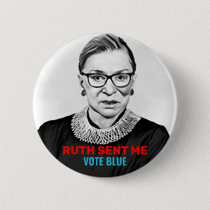 Ruth stuurde me Stemming Blauw 2020 Verkiezingsdem Ronde Button 5,7 Cm