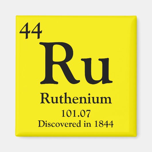 Ruthenium Periodiek Tafel Magneet (Voorkant)