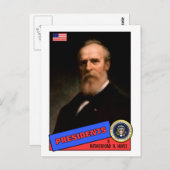 Rutherford B. Hayes Baseball Card Briefkaart (Voorkant / Achterkant)