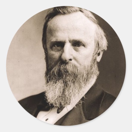 Rutherford B. Hayes Ronde Sticker (Voorkant)
