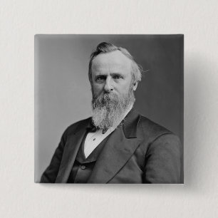 Rutherford B. Hayes Vierkante Button 5,1 Cm