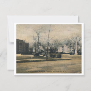 Rutherford NJ, Street Corner, Cannon, Uitzicht jar Briefkaart