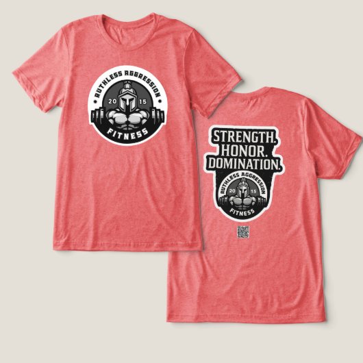 Ruthless Aggression Fitness Gym T-shirt # 2 (Ontwerp Voorkant & Achterkant)