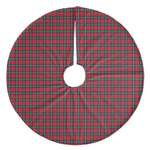 Ruthven tartan red green blue plaid fleece kerstboom rok