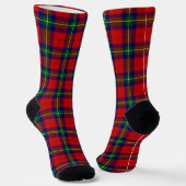 Ruthven tartan red green blue plaid sokken (Gebogen)