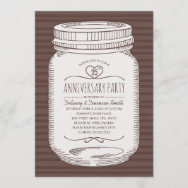 Ruw 25-jarig huwelijksjubileum Mason Jar-feest Kaart