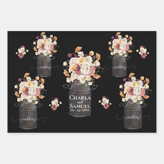 Ruw Aardewerken Pot Waterverf Persoonlijke Trouwda Inpakpapier Vel (Voorkant)