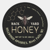 Ruw achterkant honingbijen ronde sticker (Voorkant)